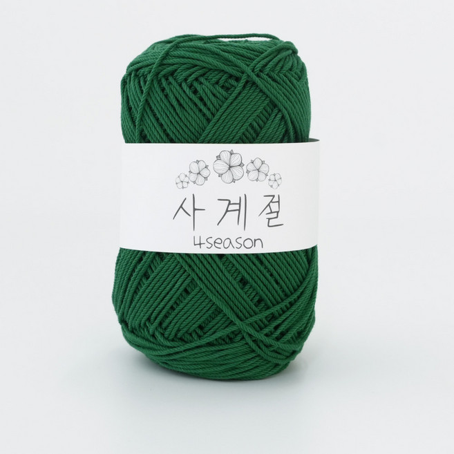 사계절실 코튼실 80g 가방 소품 보틀커버 초보코바늘실, 69 러쉬그린, 1개