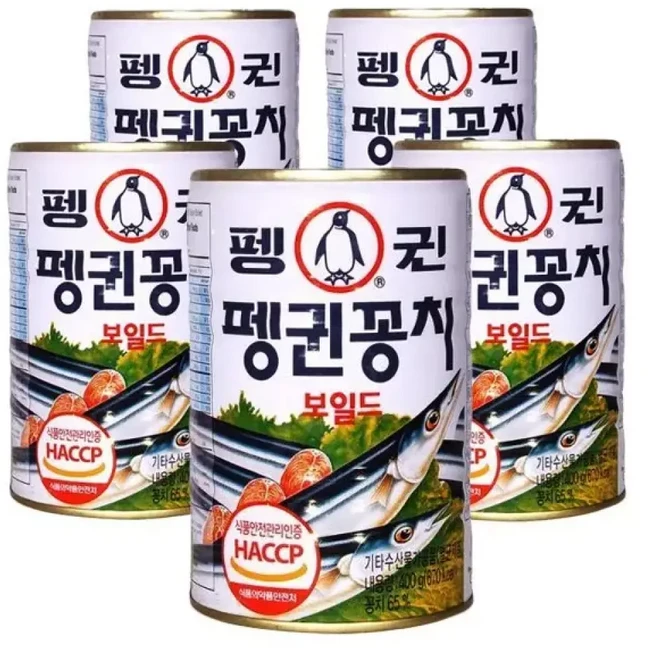 펭귄 꽁치 보일드 통조림 400g X 5개, 1개