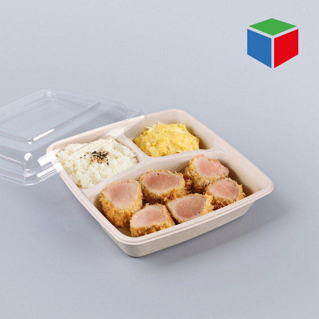 펄프 도시락 CS-1000-3 세트, 1박스셋트, {150개}