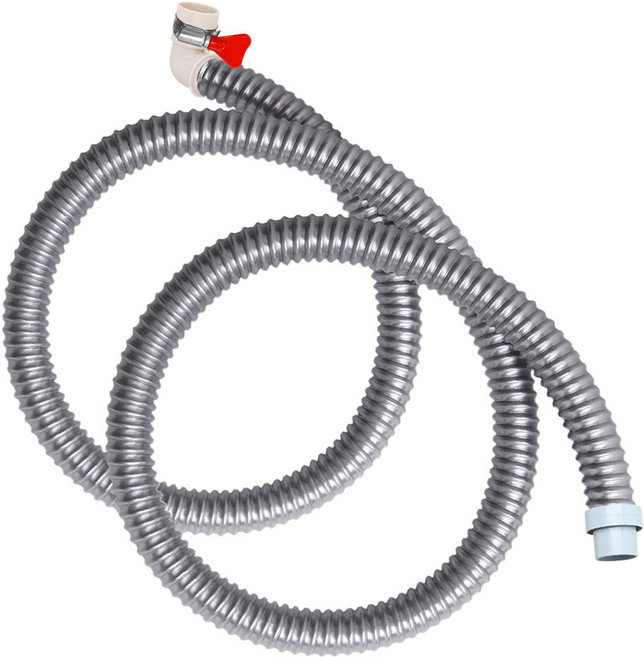 와이넷 실버라인일자배수호스 실버라인엘보배수호스 1.5M 2M 3M 통돌이 세탁기 배수호스 교체 스텐레스 호스밴드 배수구호스, 05.실버라인엘보배수호스2M, 1개