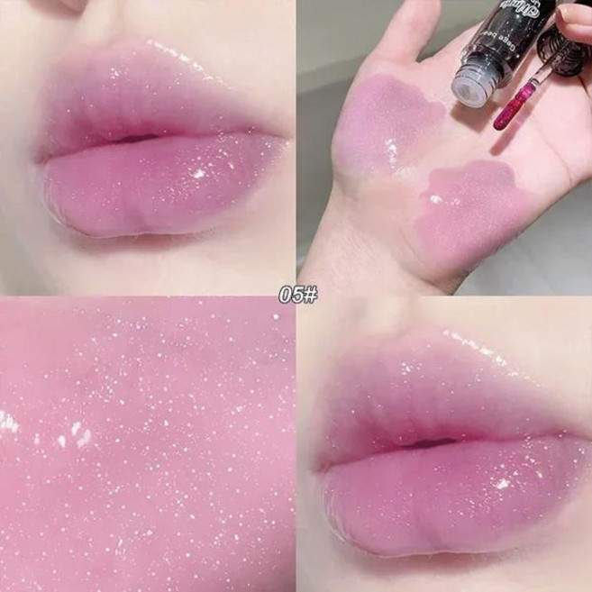 립글로즈 젤리 모이스처라이징 글리터 립 오일 워터리 샤인 글로스 투명 미러 글레이즈 오래 지속되는 다이아몬드 스위트 메이크업 화장품, [05] 05, 2.5g, 1개