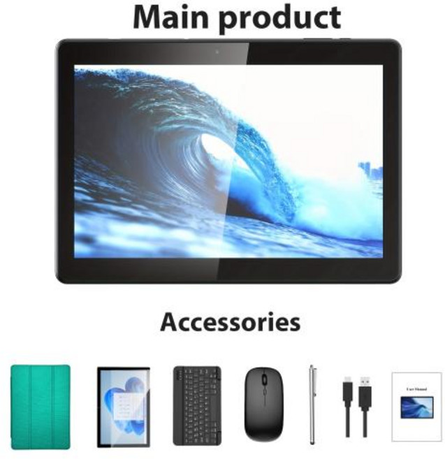 키보드가 있는 Relndoo Android 태블릿 128GB 6GB의 RAM, 3)잔디 녹색, 램12GB 램128GB, 1개