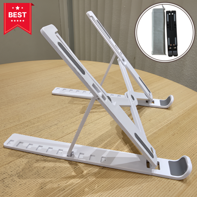 위파인드 접이식 각도조절 초경량 휴대용 노트북 거치대, 화이트