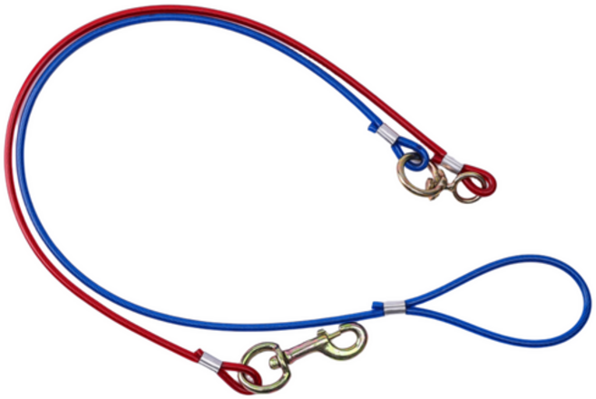 국산 코팅 와야 강아지 와이어줄 개줄 8mm 8파이 중간도래 애견 리드줄 목줄 중형견 대형견, 상세페이지 참조, 1개