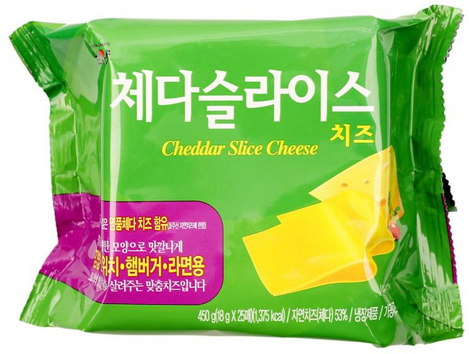 체다슬라이스치즈 450G(18Gx25매)남양유업(주), 450g, 1개
