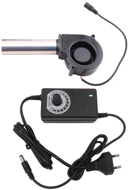 7530 BBQ 송풍기 롱 에어 덕트 DC12V 220V 속도 조절 컨트롤러 포함, One set