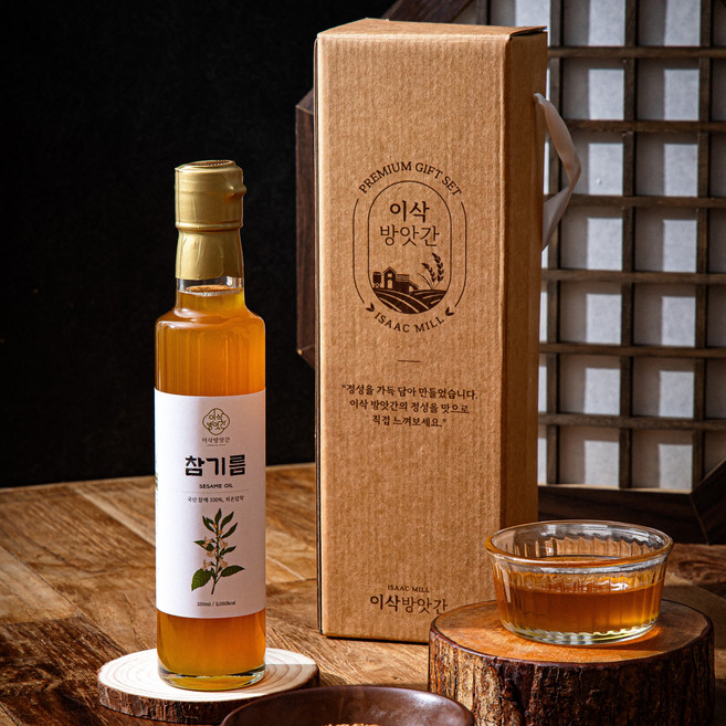 이삭방앗간 국산 저온압착 참기름 250ml 1구 선물세트, 1개