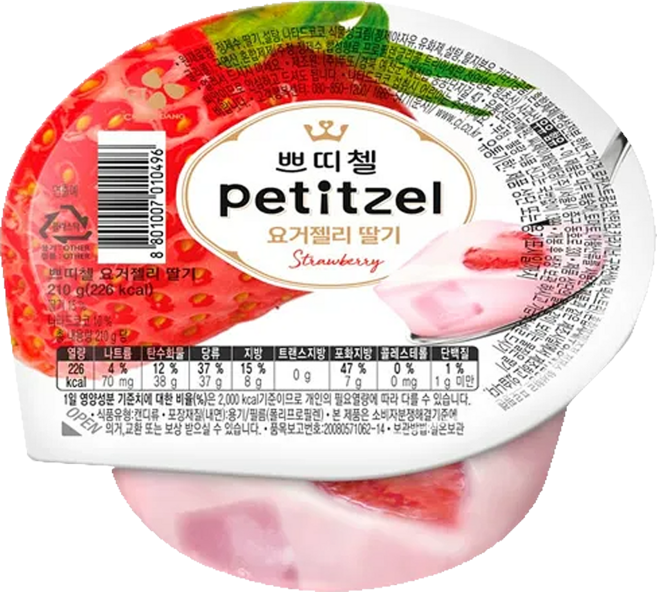 쁘띠첼 요거젤리딸기 냉장젤리, 210g, 3개