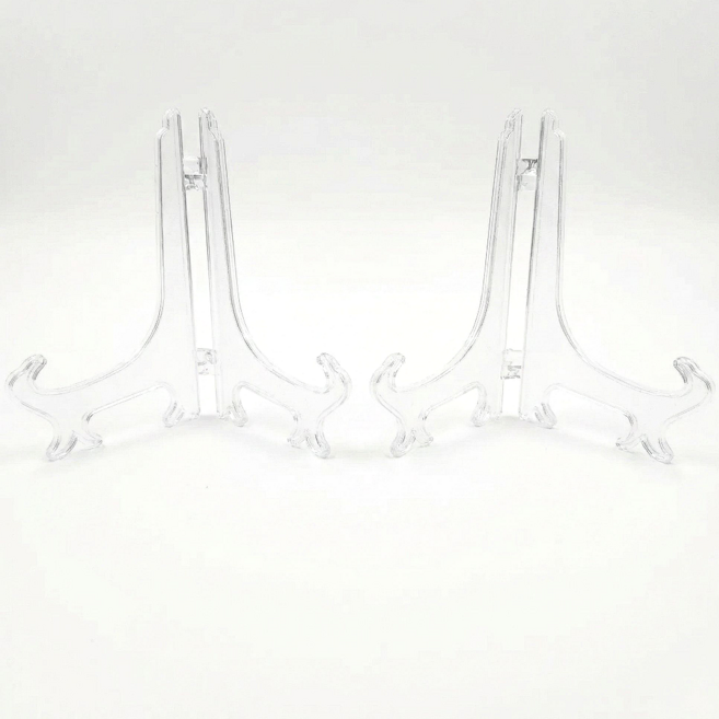 마루오피스 접시 상패 액자 다용도 플라스틱 받침대, 투명색상+중(2P), 1세트