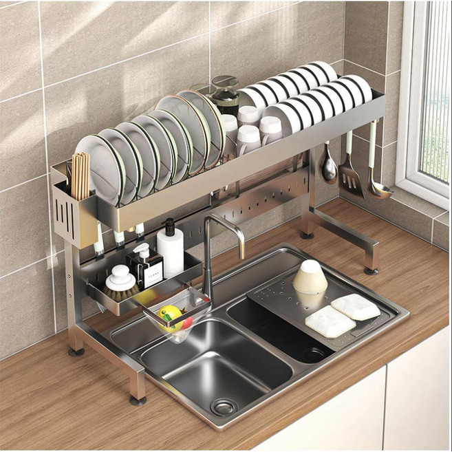 타리홈스 304 스텐 확장형 길이 조절 수저 도마 식기건조대, 1개, 1단