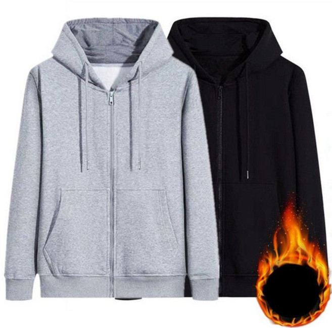 남여공용 기본 스타일 기모 안감 데일리 후드 집업