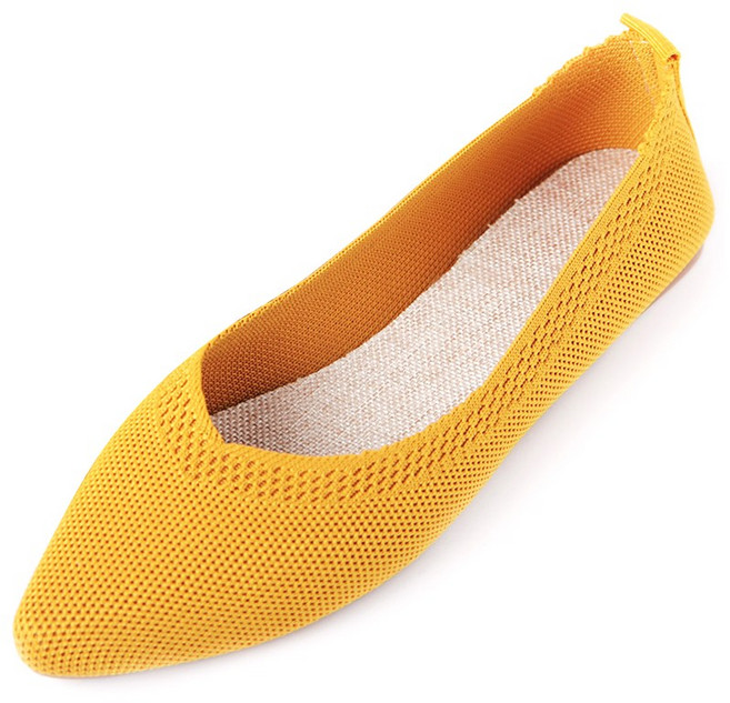 스토리원 여성 포인티드 브이컷 니트 플랫슈즈 단화 SH-FW06