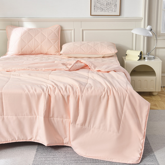 지베딩 순수 시어서커 여름 이불, 핑크