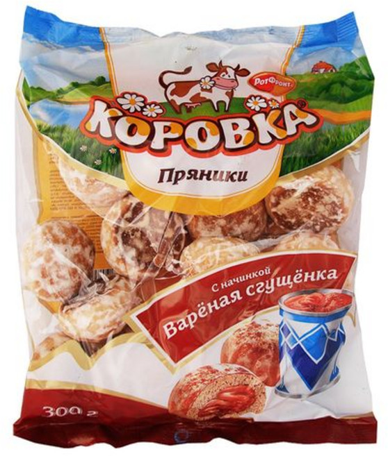러시아 수입 진저브레드 "코로브카" 연유 필링 Imported Russian Gingerbread "Korovka" with Condensed milk Filling, Caramel, 1 Pack - 10.58oz/300g, 1개