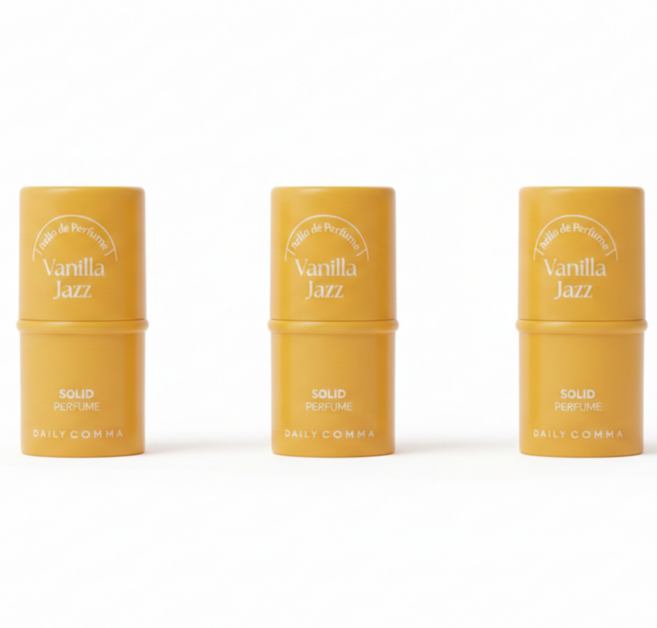 데일리콤마 벨로 드 퍼퓸 고체 향수 바닐라재즈 3개 스윗바닐라향 사은품 마스크팩1개, 4.7g