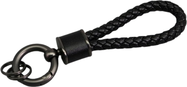 카슬라 가죽 레더루프 키링 열쇠고리, 블랙, 1개