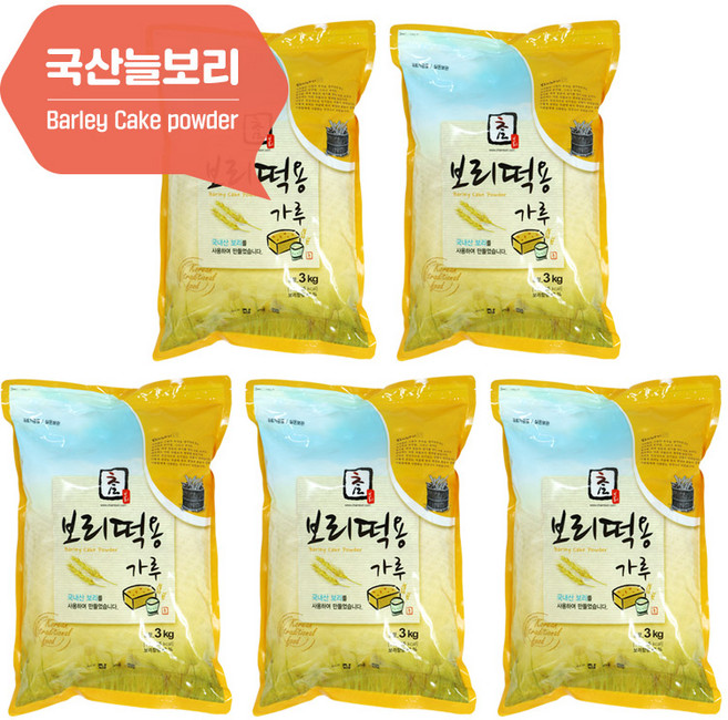 참식품 보리떡용가루 3kg, 5개