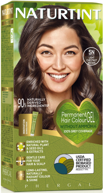 [한국공식수입원]네이처틴트 여성용 새치커버 천연 저자극 셀프염색약, 3개, 5N(라이트 체스트넛 브라운)