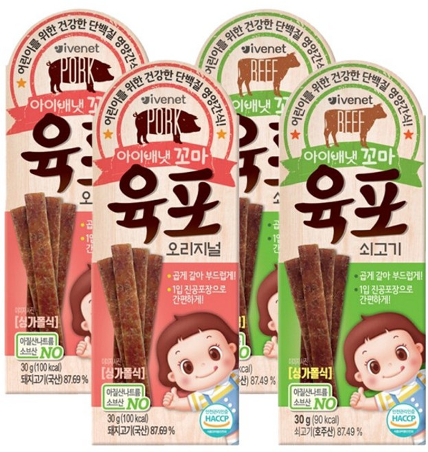 아이배냇 꼬마 육포 2종세트, 2세트, 60g, 오리지널+쇠고기