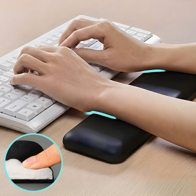 왓템 편안한 쿠션 팜레스트 키보드 손목 받침대, 1개, 블랙 풀배열 44CM