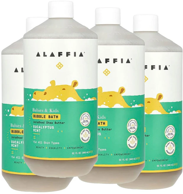 알라피아 버블배스 베이비 앤 키즈 유칼립투스 민트, 946ml, 4개 - 쿠팡