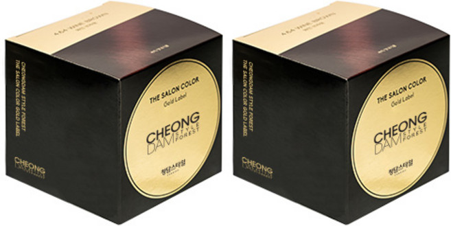청담스타일 포레스트 더 살롱 컬러 골드라벨 염모제, 와인브라운, 2개