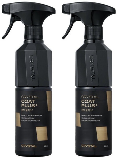 뉴 크리스탈코트 플러스 유리막코팅제(광택+발수코팅효과) 500ml 2개, 단일 옵션