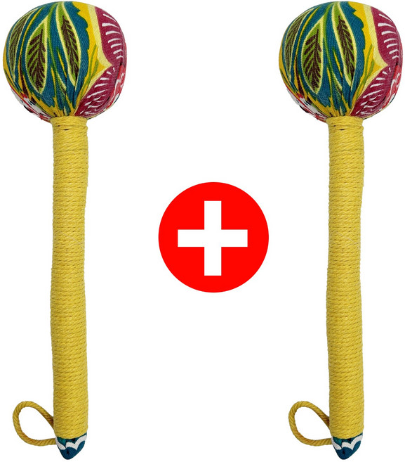 한방찜질봉 어깨안마 두드림봉 쑥봉 허리통증완화 지압도구, 옐로우 1+1, 2개