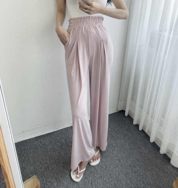 파스텔톤 와이드핏 데일리 밴딩 핀턱 슬랙스 통바지 4컬러