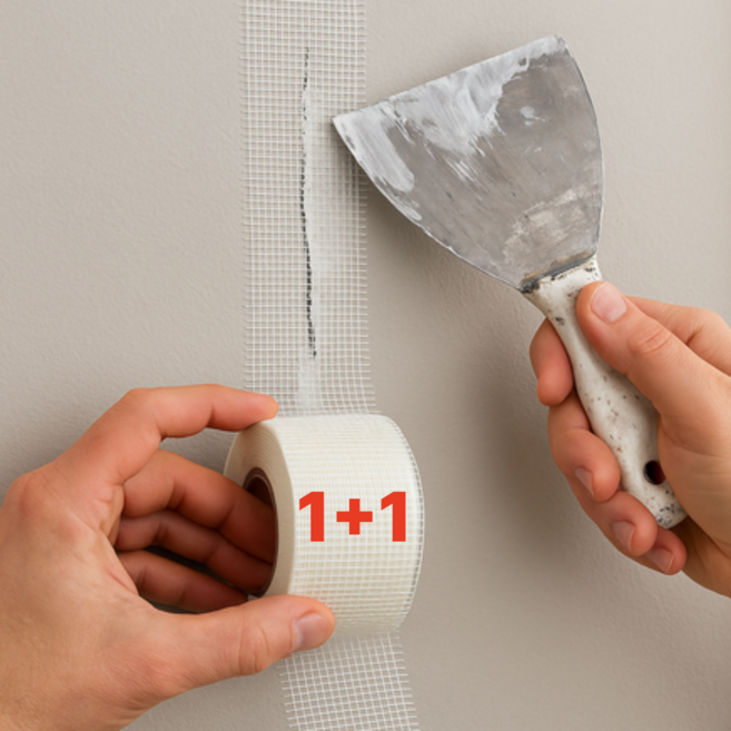 1+1 레이블링 조인트 촘촘한 망사 테이프 5cm 25M, 2개