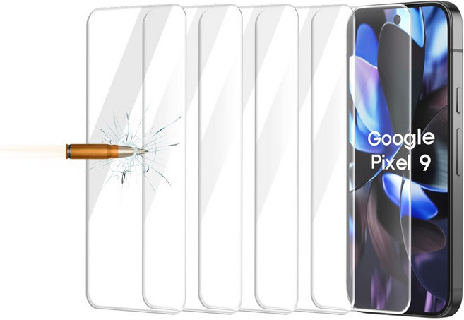 구글 픽셀9 액정 강화유리 지문인식 방탄필름 4매, 4개