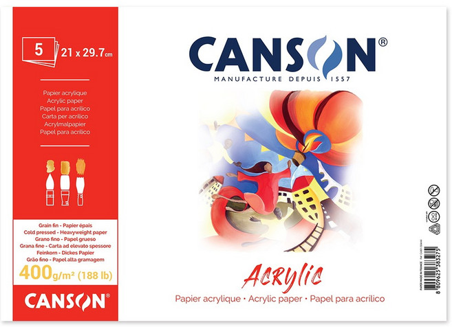 캔손 아크릴 전용지 낱장팩 400G [CA801-504], 1개, 5매, A4