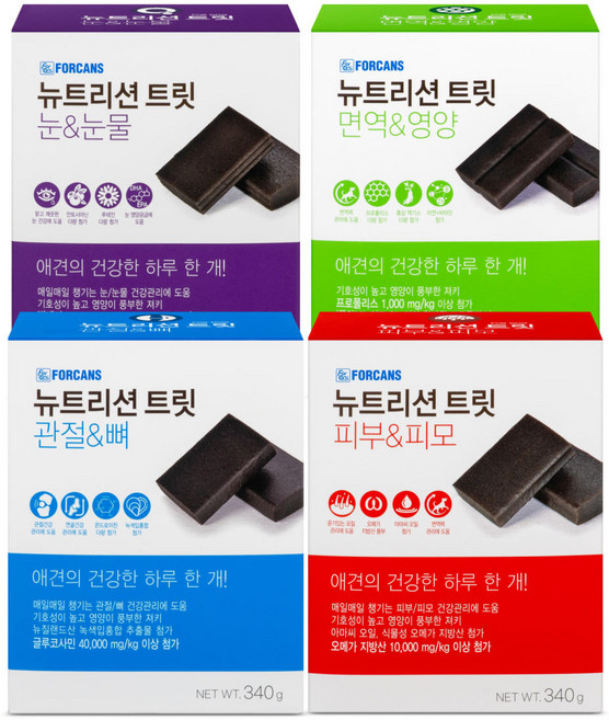 포켄스 뉴트리션트릿 강아지 눈 관절 피모 면역 영양제 340g, 눈물개선/눈건강, 1개