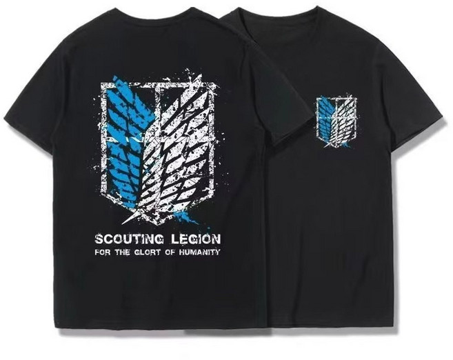 진격의거인티셔츠 미카사 조사병단 반팔 여름 남녀공용 에렌