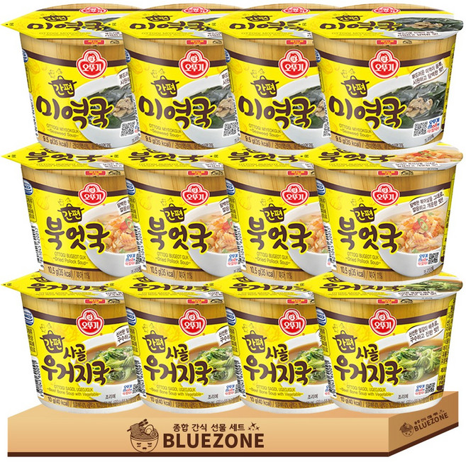 오뚜기 컵국 3종 (사골우거지국4+북엇국4+미역국4), 1개