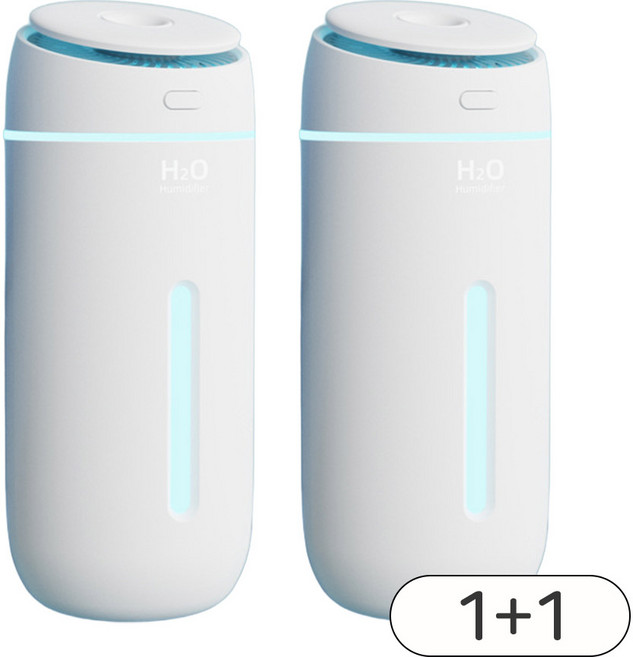 리바앤코 속닥미스트 미니 가습기 USB 사무실 공부방 침실 차량용, 화이트+화이트
