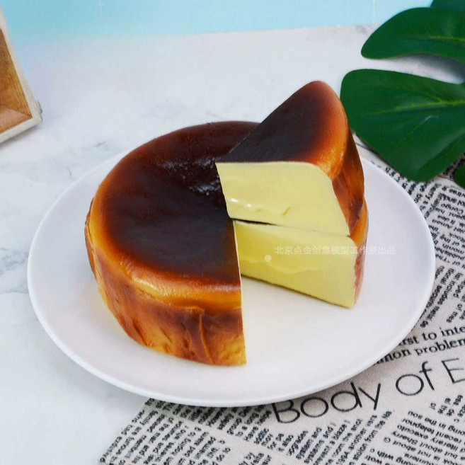 바스크 치즈케이크 모형 가짜 케잌 디스플레이 카페 진열, 6인치 I세트(직경15cm 높이5cm)