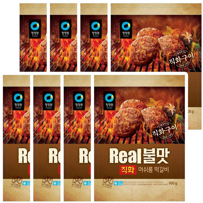 청정원 리얼불맛 직화 머쉬룸 떡갈비, 8개, 900g