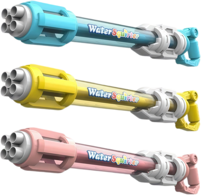 加特林五孔水炮 兒童戲水玩具 戶外沙灘打水仗, 珊瑚紅, 1個