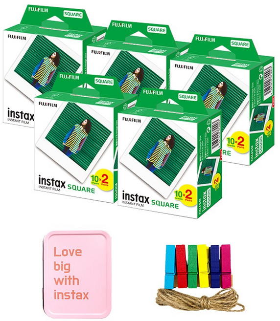 인스탁스 스퀘어 카메라필름 100p + 구성품 랜덤발송, 1세트
