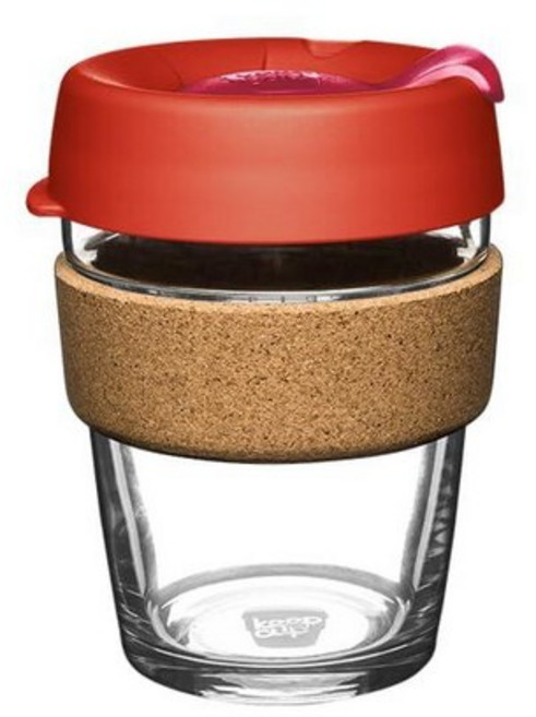 KeepCUP 컵 브루 코르크 - 재사용 가능한 커피 컵 강화 유리 및 코르크 L 16온스/454ml - 데이브레이크, 2-12온스, Frappe