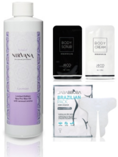 이탈왁스 전처리제 오일 너바나 라벤더250ml+바디스크럽5g+바디크림5g+브라질리언시트팩1매, 250ml, 1개