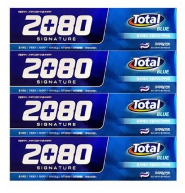 애경 2080 시그니처 토탈블루 치약, 4개