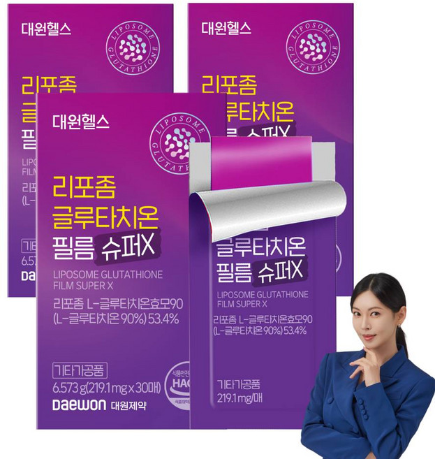 대원제약 대원헬스 리포좀 글루타치온 필름 슈퍼X 순도 90% 프리미엄, 3개, 30정