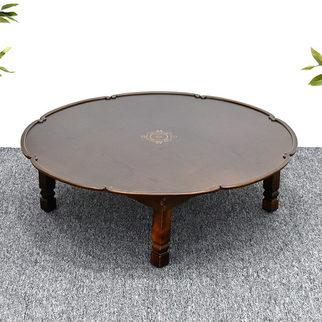 남원은행공방 남원 밥상 찻상 다과상 교자상 원형 사각 접이식상 1인용에서 6인용까지 선택1종, 원형 엔틱 옹달무궁화 6호 81