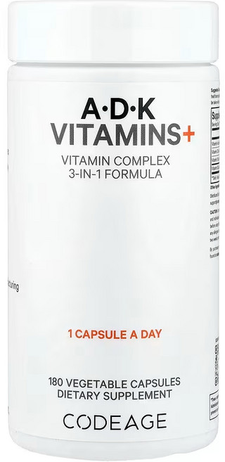 코드에이지 ADK 비타민 비타민A D3 K1 K2 (MK4 & MK7), 2개, 180정