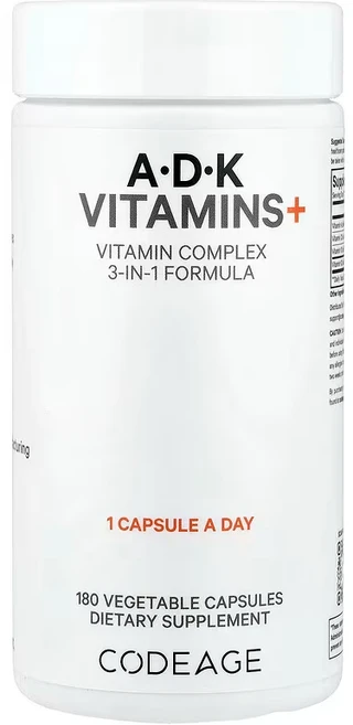 코드에이지 ADK 비타민 비타민A D3 K1 K2 (MK4 & MK7), 2개, 180정 - 쿠팡