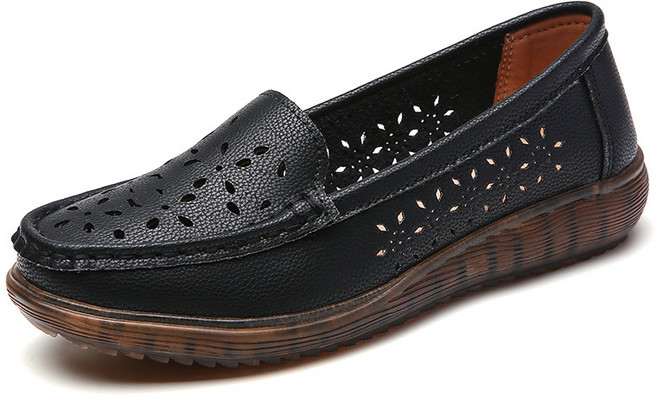 꽃소담 중년여성 펀칭 플랫슈즈 5060대 로퍼 225-255 HZHF264