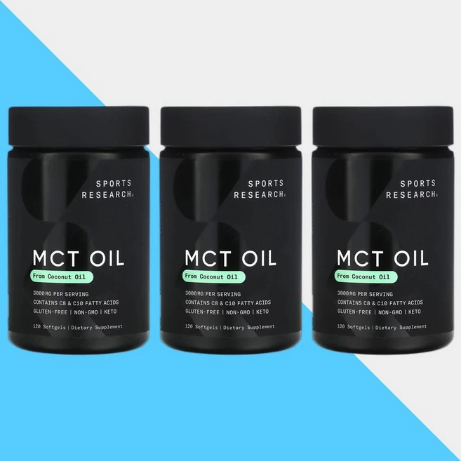 스포츠리서치 MCT Oil 오일 1000mg 120정 3개 - 쿠팡