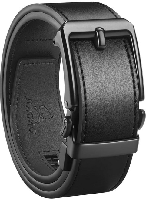 JUKMO 38mm(1.5인치) 남성용 가죽 래칫 벨트 선물 상자 포함 블랙. 149233 7777608416